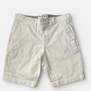 Lacoste Women’s Slim Fit Chino Khaki Above the Knee Off White Shorts Sz 33 (L)